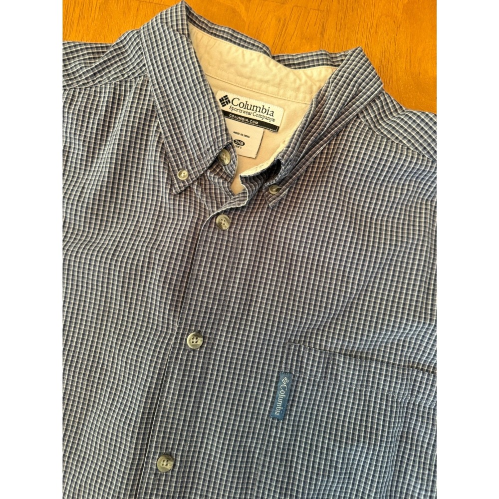 Columbia Sportswear Mens 3XB Blue Plaid Long Sleeve Button Down Shirt AX7139